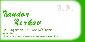 nandor mirkov business card